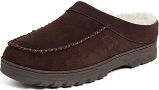 Dearfoams Men's Reed Suede Clog Slipper