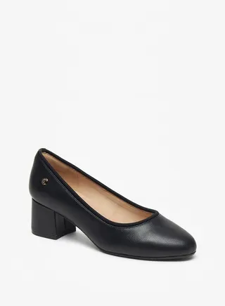 Women's Solid Slip-On Shoes with Block Heels