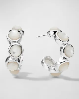 Lollipop All-Stone Mini Hoop Earrings in Mother-of-Pearl