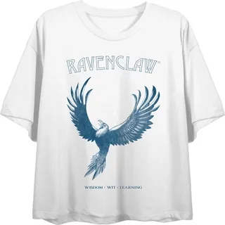 Harry Potter Ravenclaw Traits Juniors White Boyfriend Crop T-shirt-XS
