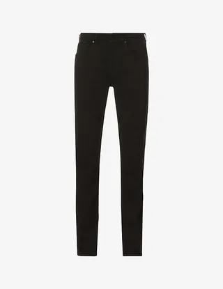 Mens Black Slimmy Tapered Luxe Performance Plus Slim-fit Tapered Jeans