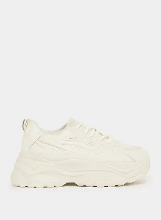 Cut Out Mesh Insert Chunky Lace Up Sneaker