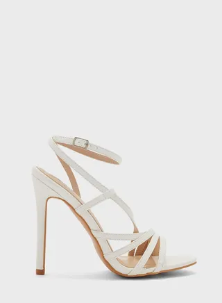 Curved Strappy Ankle Strap Sandal
