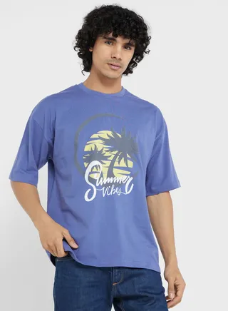 Contrast Printed T Shirt