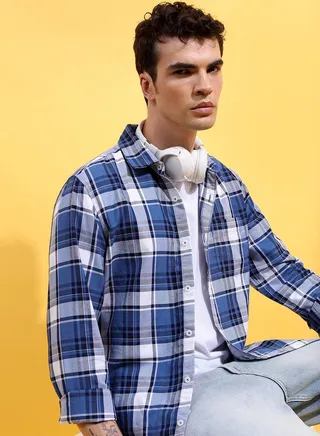 Checkered Slim Fit Shirt with Pocket