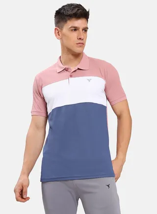 2-Way Stretch Contrast Panel Slim Fit Active Polo