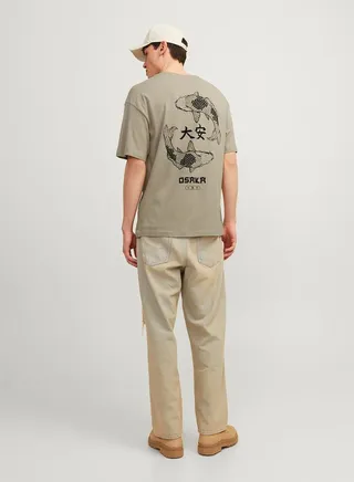 Osaka City Graphic Back Print Crew Neck T-shirt