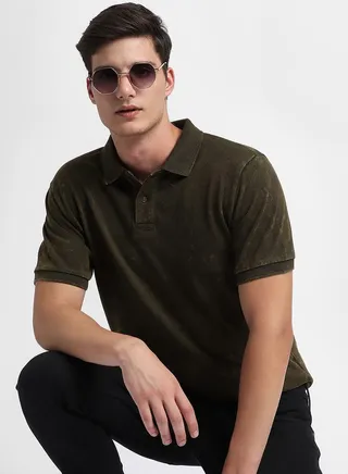 Textured Polo with Short Sleeves