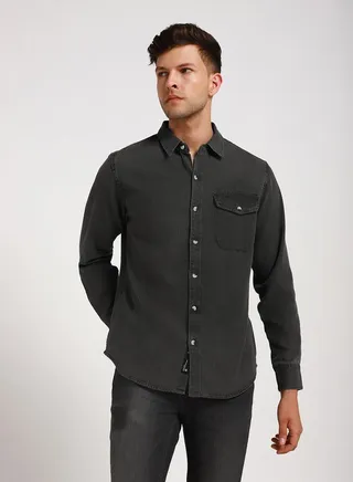 Slim Fit Casual Shirt with Flap Pocket