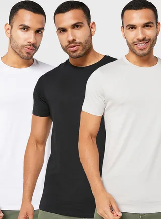 3 Pack Assorted Crew Neck T-Shirt