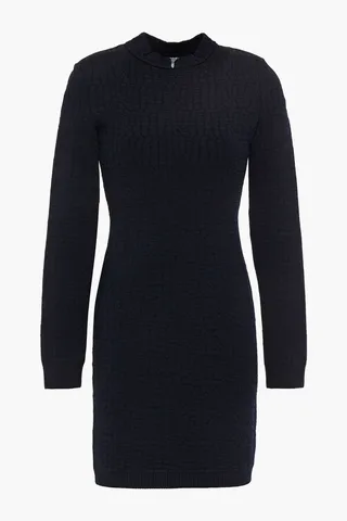 Jacquard-knit mini dress