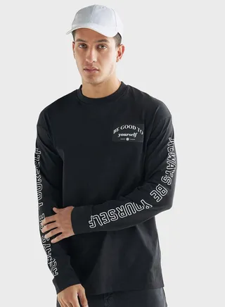 Slogan Print Crew Neck T-Shirt