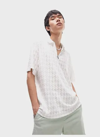 Textured Oversized Polo