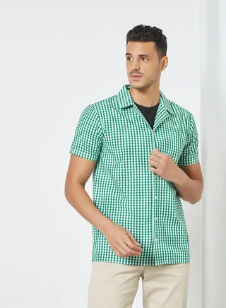Short Sleeve Gingham Shirt