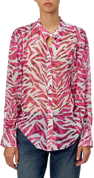 Chayce Silk Button-Down Top