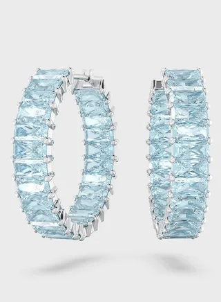 Matrix Hoop Baguette Earrings