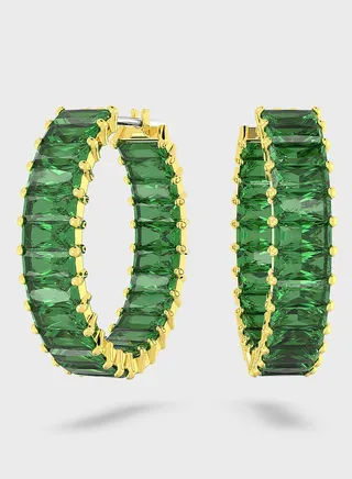 Matrix Hoop Baguette Earrings