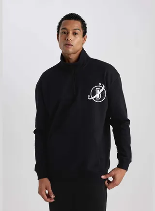 Man Nba Brooklyn Nets Licenced Oversize Fit Long Sleeve Sweatshirt