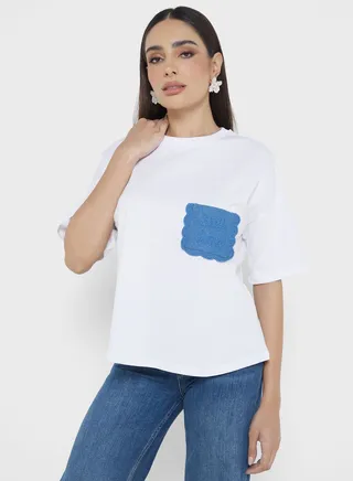 Pocket Detail Crew Neck T-Shirt