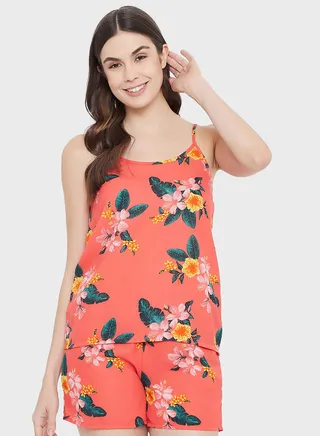Printed Top & Shorts Set