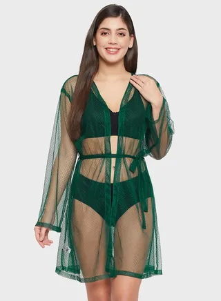 Mesh Detail Robe