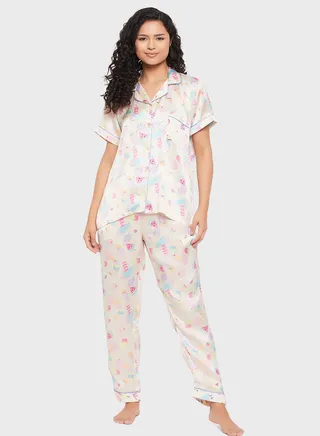 Button Down Shirt & Pyjama Set