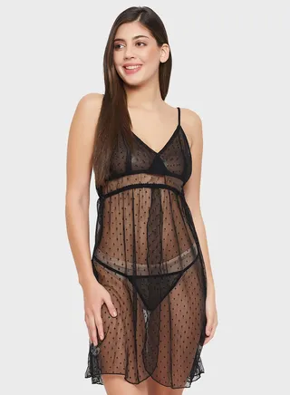 Mesh Detail Babydoll