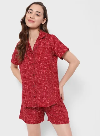 Button Down Shirt & Shorts Set