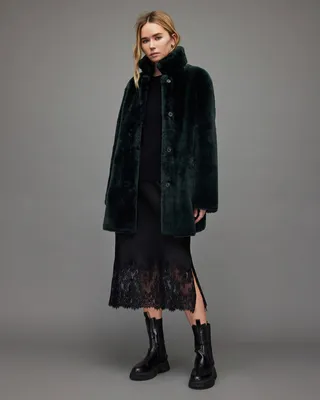 Serra 2-In-1 Reversible Shearling Jacket - Forest Green