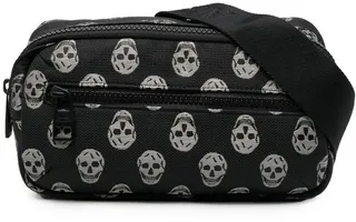 Skull-Motif Zipped Belt Bag