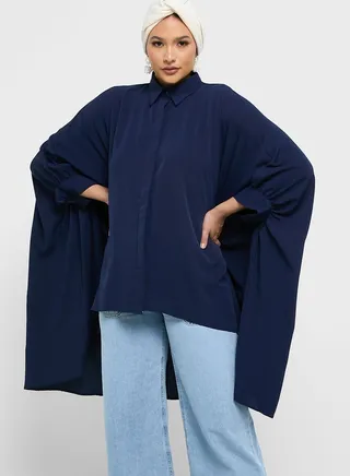 Batwing Style Button Down Shirt