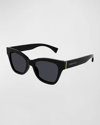 Logo Injection Plastic Cat-Eye Sunglasses