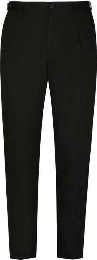 DG-embellished slim-cut trousers