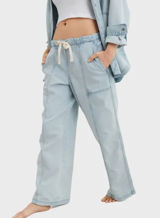 Tie Waist Wide Leg Pants