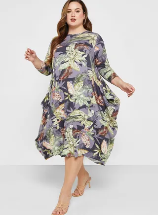 Printed Tiered Dress