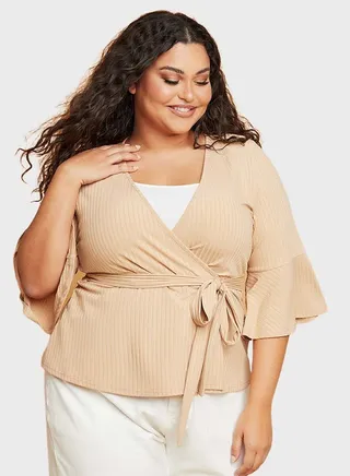 Ribbed Wrap Around Top