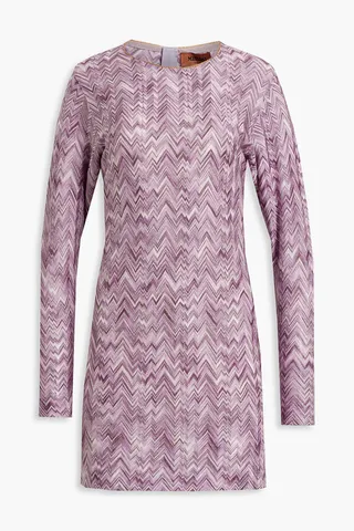 Crochet-knit mini dress