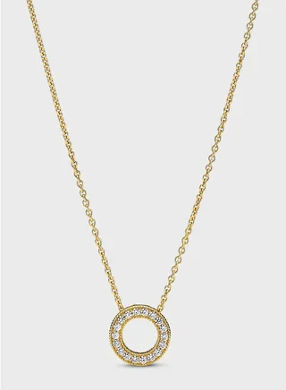 Pandora Logo Pavé Circle Collier Necklace