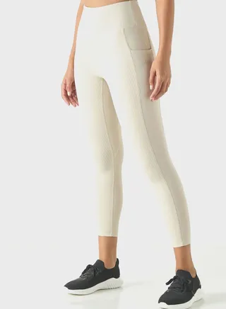 Logo Ribbed Leggings