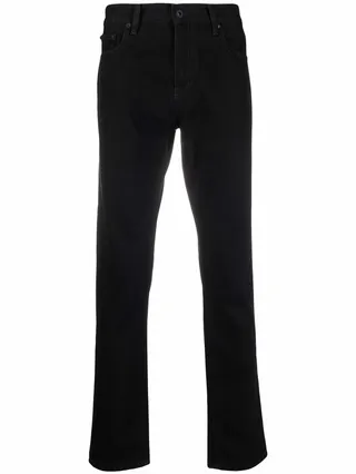 Diag-stripe skinny jeans