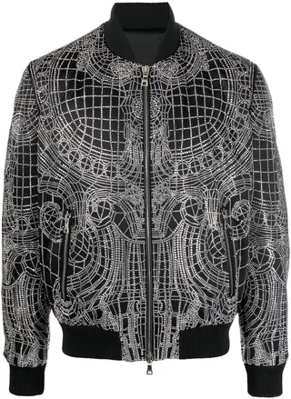 Graphic-Print Bomber Jacket
