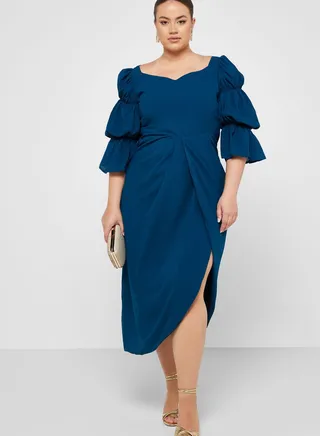 Pleated Detail A-Line Dress