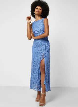 Ruffle Slit Dress