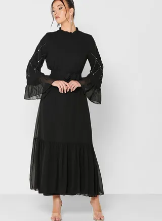 Tiered Belted Dress