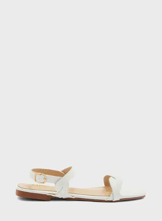 Braided Ankle Strap Flat Sandals