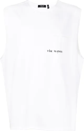 Slogan-Print Cotton Vest