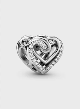 Sparkling Entwined Hearts Charm