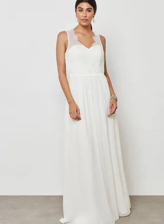 Lace Detail Bridal Maxi Dress