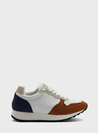 Faux Suede Colourblock Tennis Sneaker
