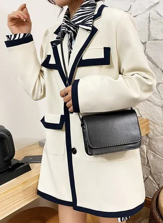 Flap Over Chain Detail Strap Regular Crossbody Bag